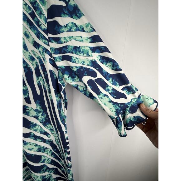 Ana Clare Marin Polo Dress Bengie Womens M 3/4 Sleeve Beach Vacation Resortwear - Picture 4 of 9